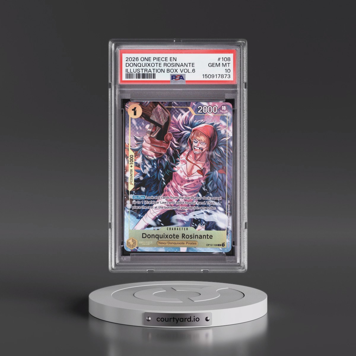 2026 One Piece Promos #108 Donquixote Rosinante - Illustration Box Vol.6 (PSA 10 GEM MINT)