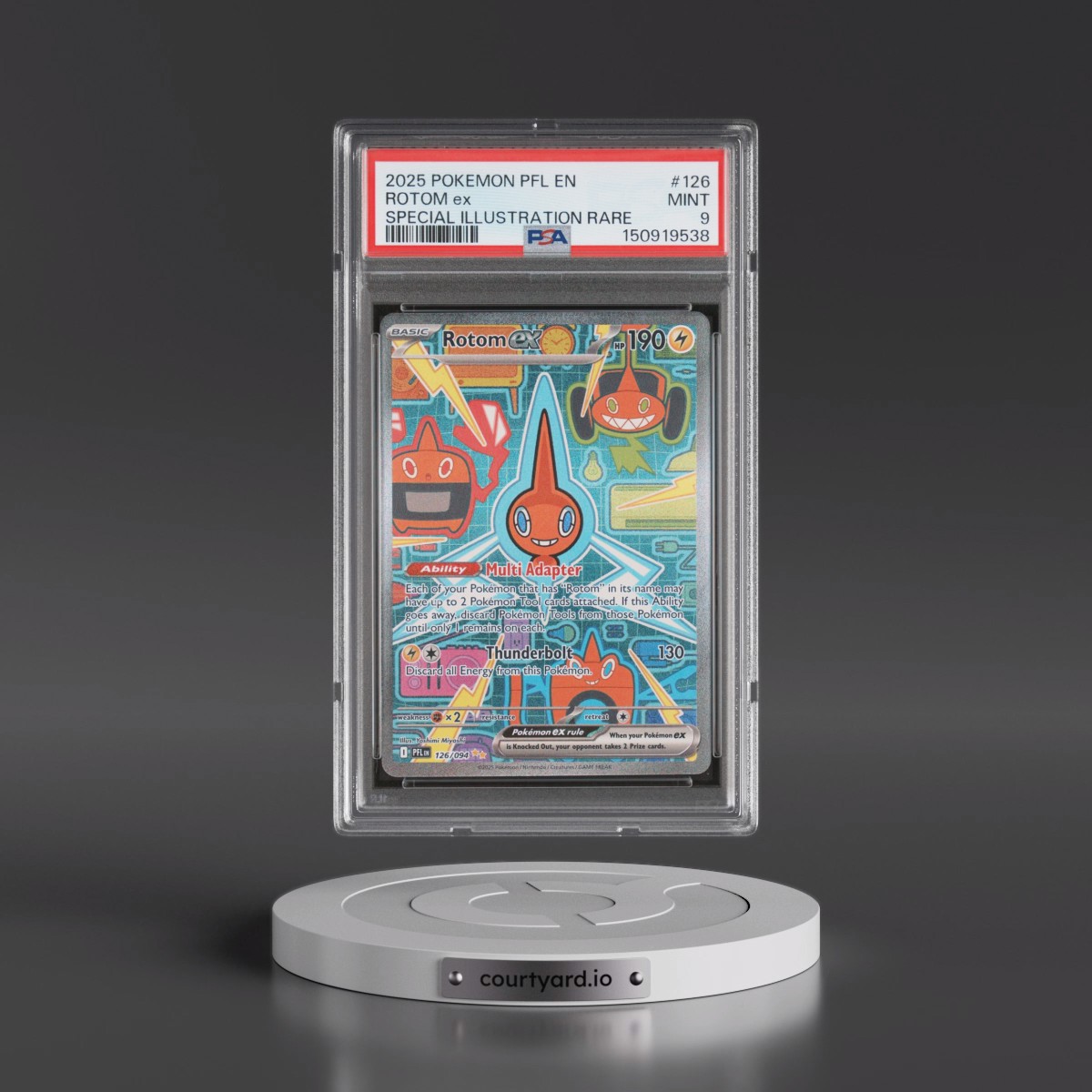 2025 Pokémon Pfl EN-Phantasmal Flames #126 Rotom EX - Holo Special Illustration Rare (PSA 9 MINT)