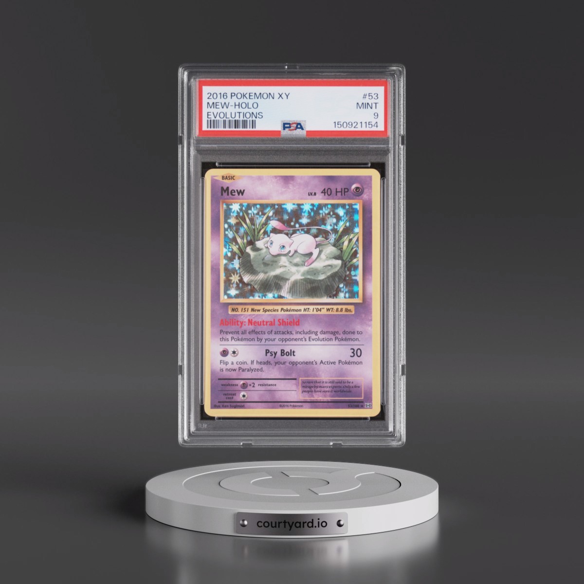 2016 Pokémon XY Evolutions #53 Mew - Holo (PSA 9 MINT)