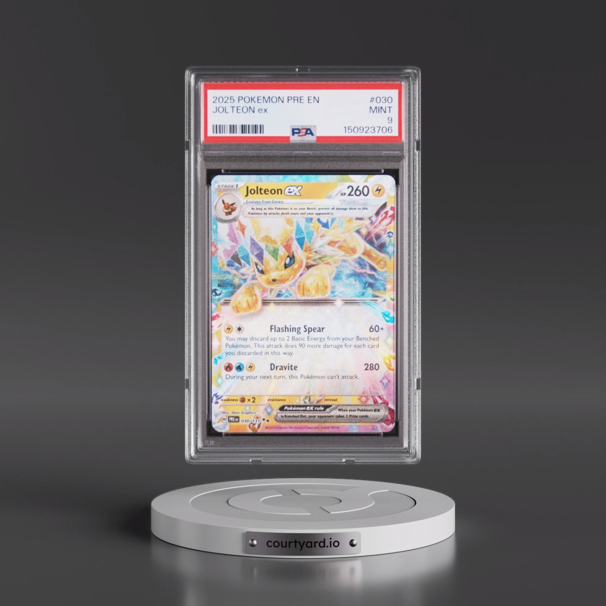2025 Pokémon Pre EN-Prismatic Evolutions #030 Jolteon EX - Holo (PSA 9 MINT)