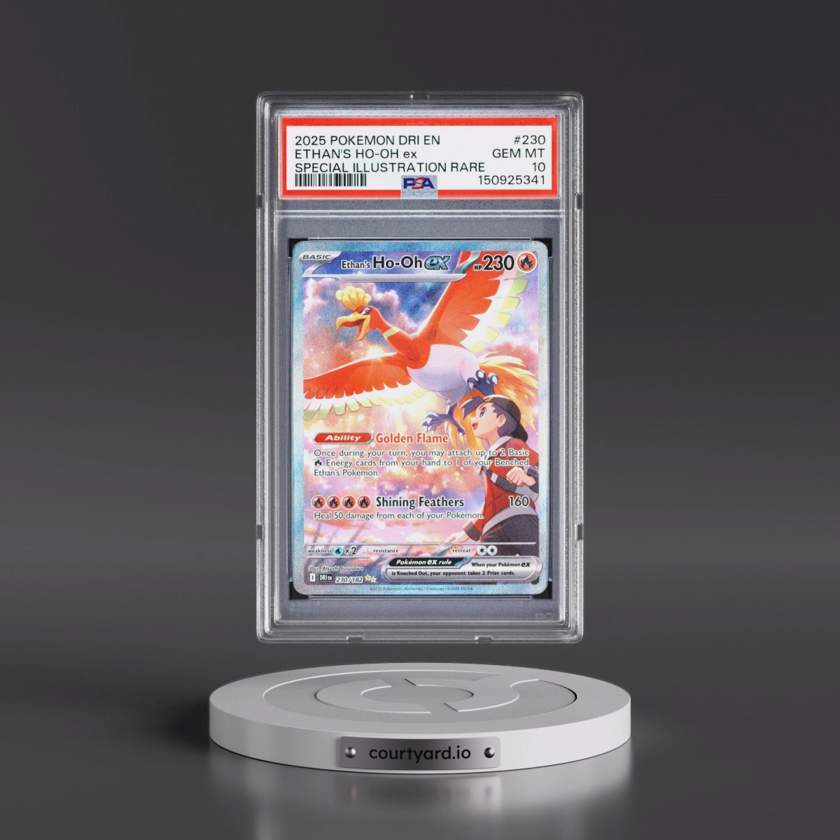2025 Pokémon Dri EN-Destined Rivals #230 Ethan's HO-Oh EX - Holo Special Illustration Rare (PSA 10 GEM MINT)