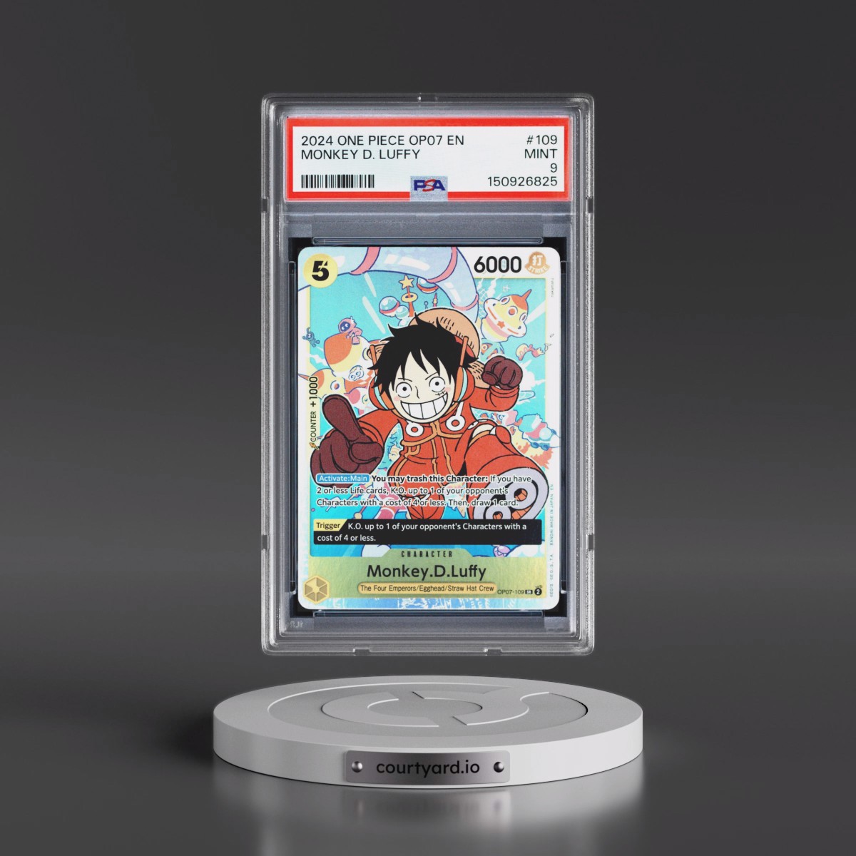 2024 One Piece OP07-500 Years in the Future #109 Monkey D. Luffy (PSA 9 MINT)