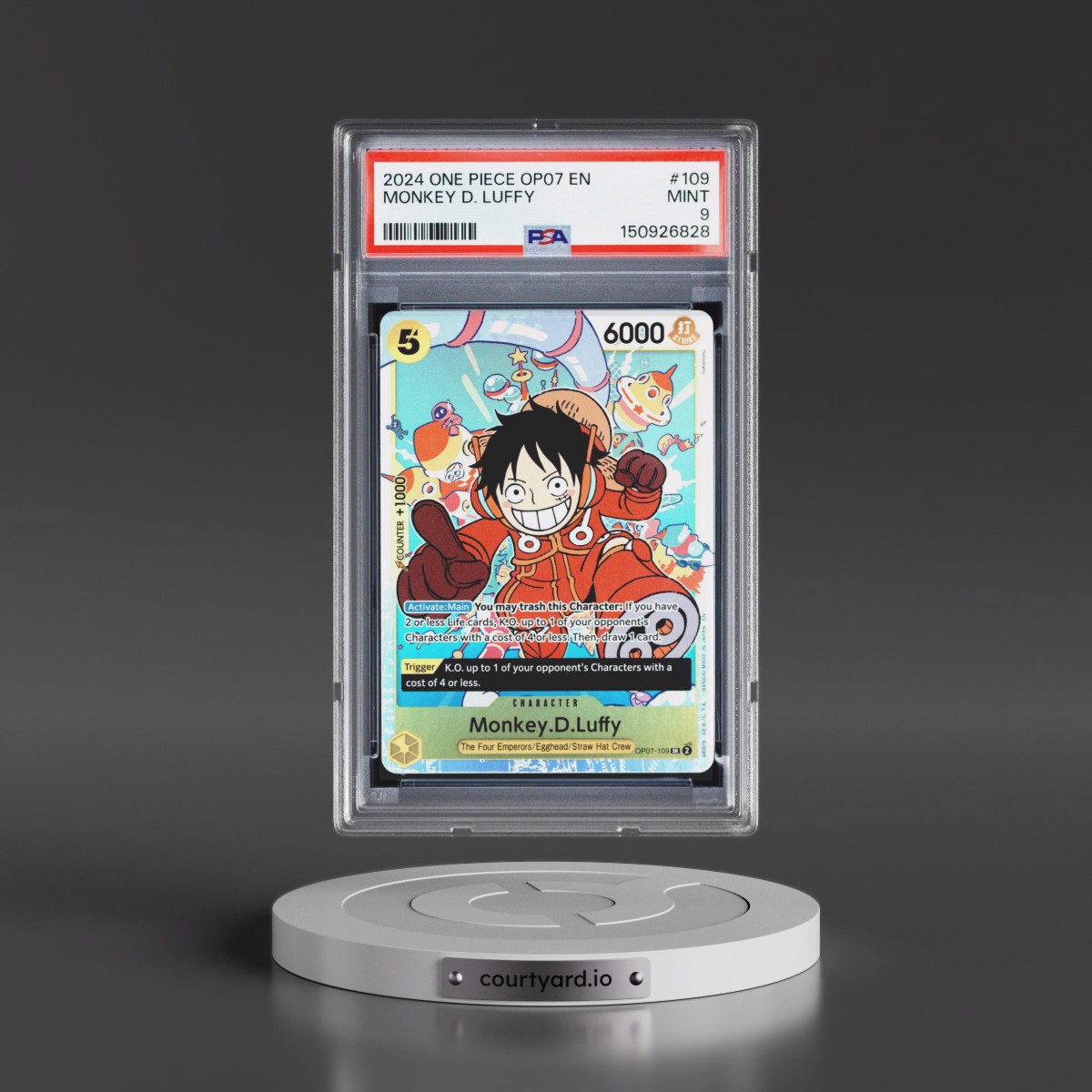 2024 One Piece OP07-500 Years in the Future #109 Monkey D. Luffy (PSA 9 MINT)
