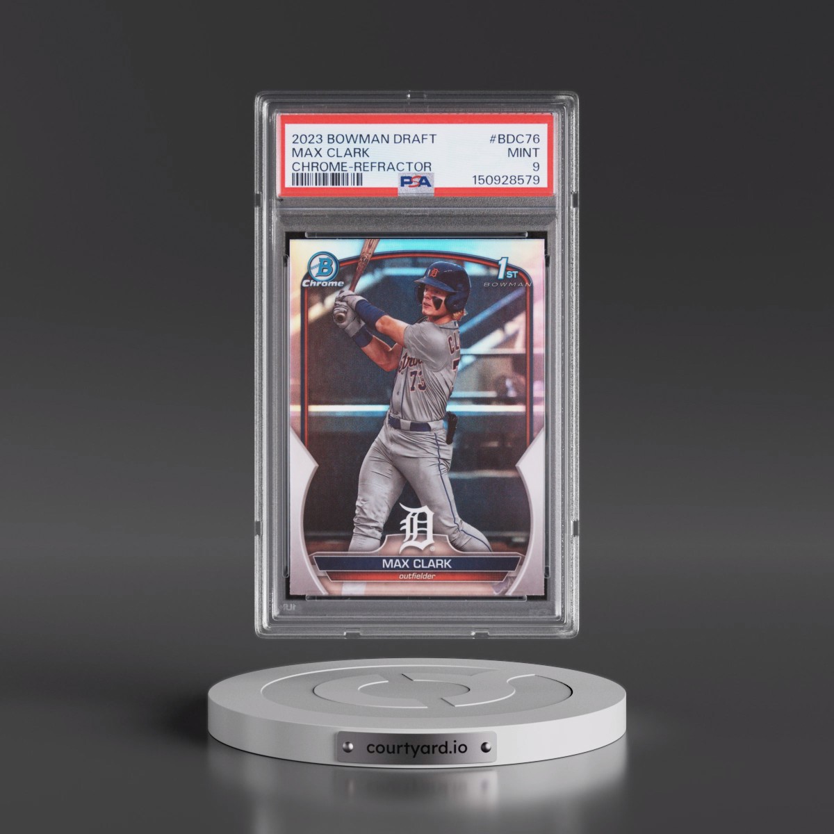 2023 Bowman Draft #BDC76 Max Clark - Chrome-Refractor (PSA 9 MINT)