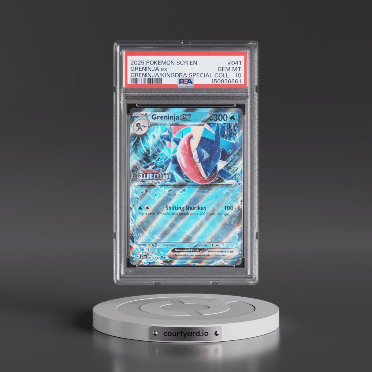 2025 Pokémon Scr EN-Stellar Crown #041 Greninja EX - Holo Greninja EX & Kingdra EX Special Collection (PSA 10 GEM MINT)
