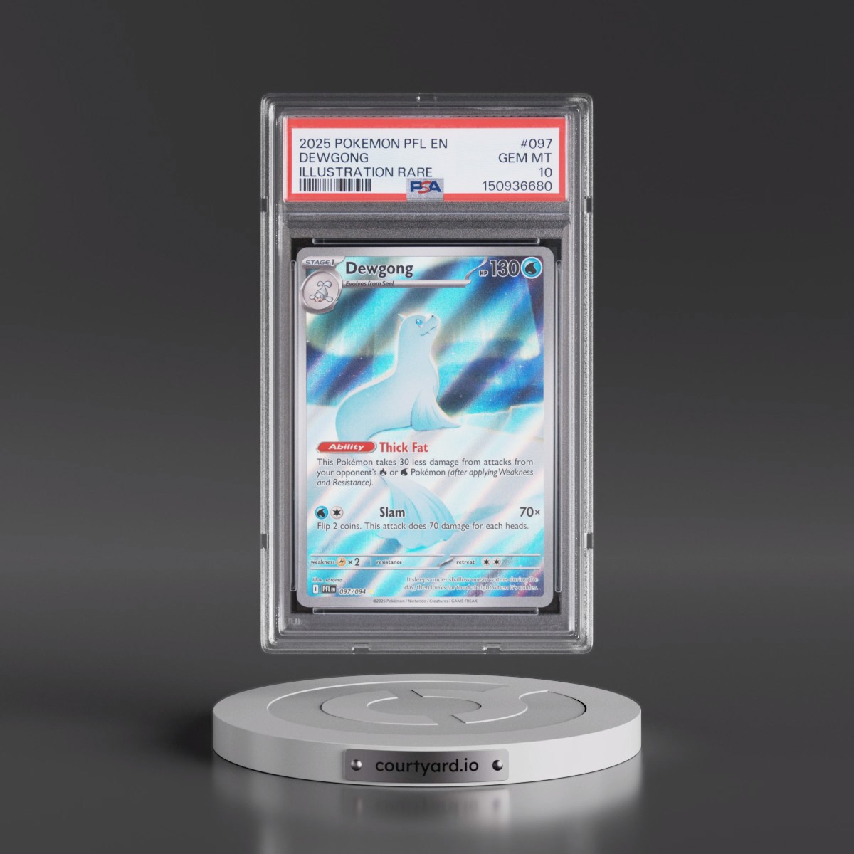 2025 Pokémon Pfl EN-Phantasmal Flames #097 Dewgong - Illustration Rare (PSA 10 GEM MINT)