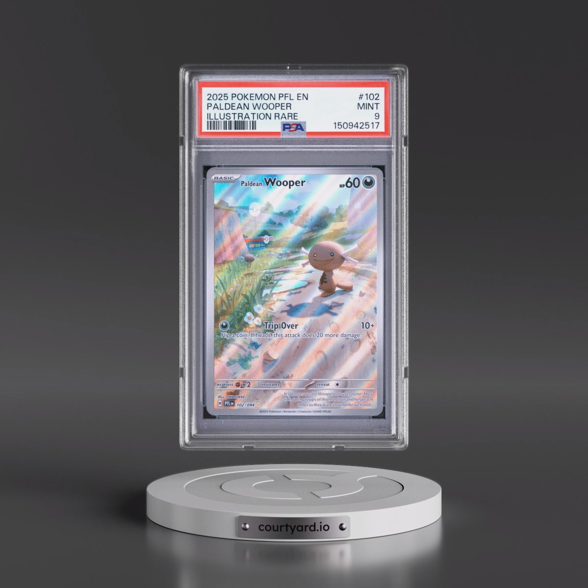 2025 Pokémon Pfl EN-Phantasmal Flames #102 Paldean Wooper - Illustration Rare (PSA 9 MINT)
