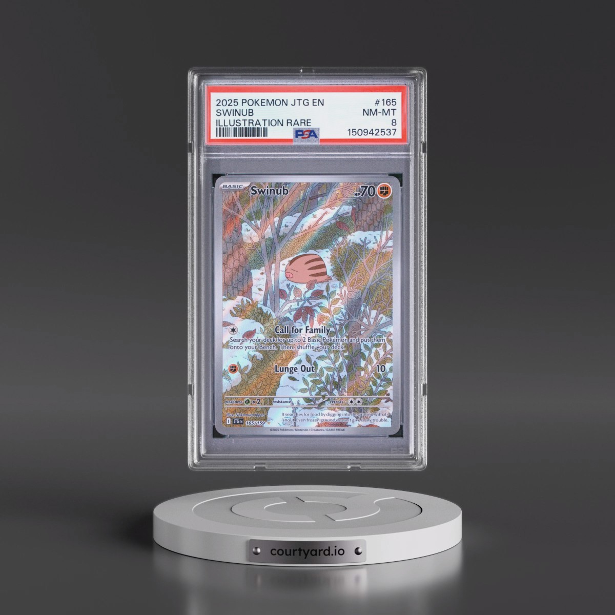 2025 Pokémon Jtg EN-Journey Together #165 Swinub - Illustration Rare (PSA 8 NM-MT)