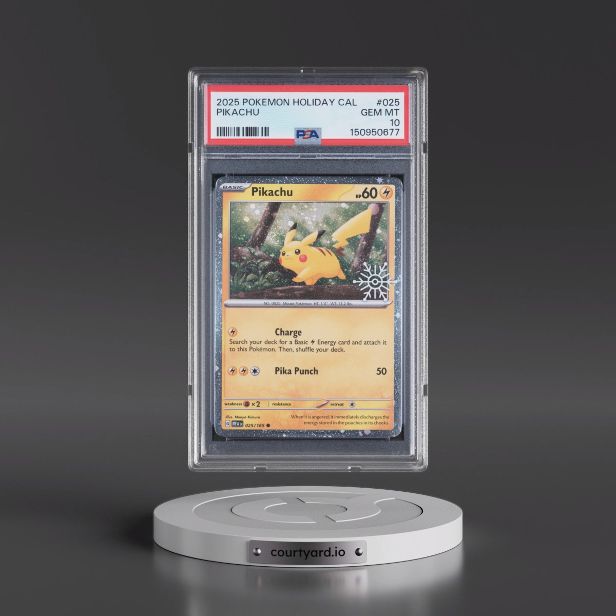 2025 Pokémon Holiday Calendar #025 Pikachu (PSA 10 GEM MINT)