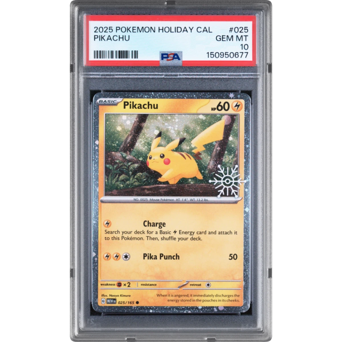 2025 Pokémon Holiday Calendar #025 Pikachu (PSA 10 GEM MINT)