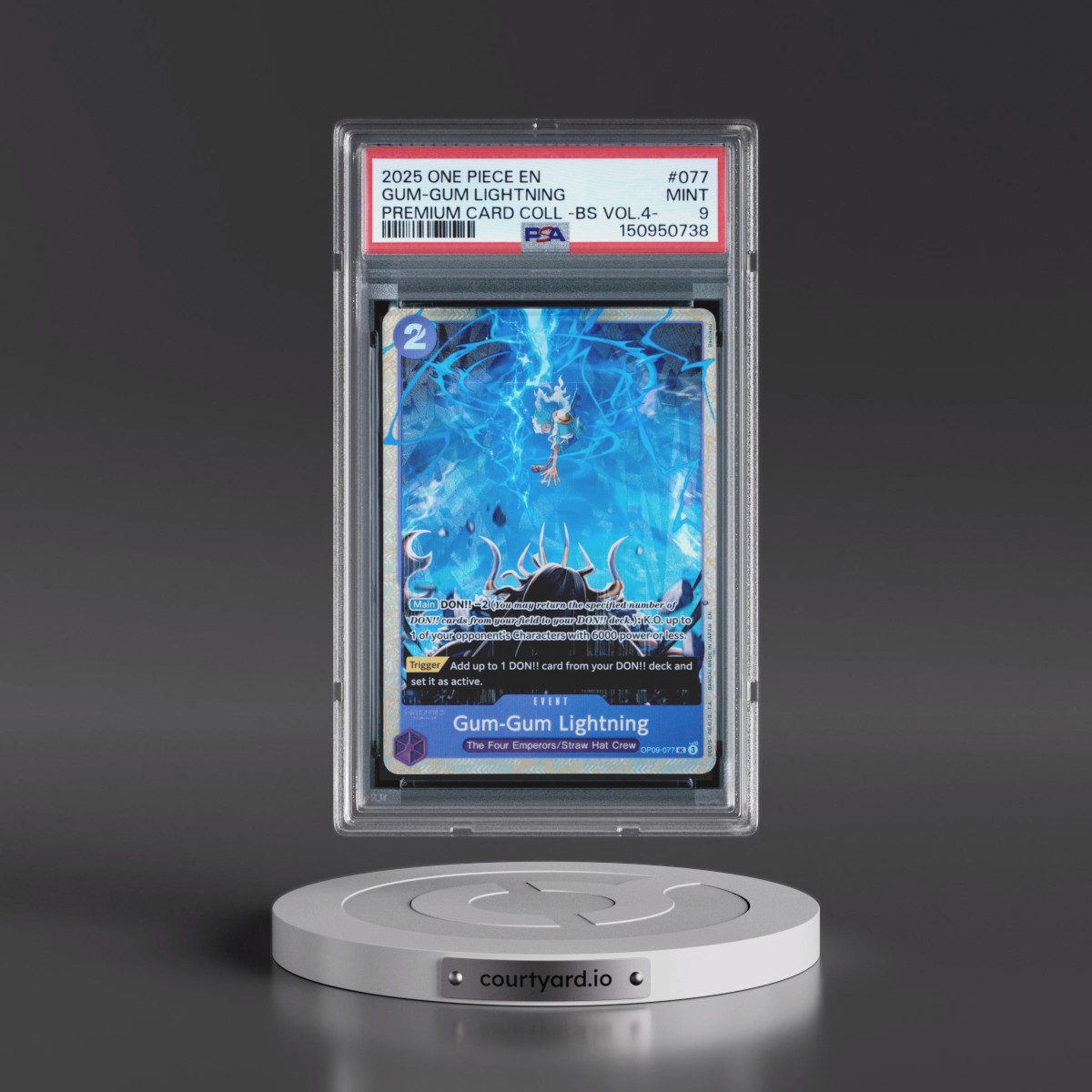 2025 One Piece Premium Card Collection -Best Selection Vol.4 #077 Gum-Gum Lightning (PSA 9 MINT)