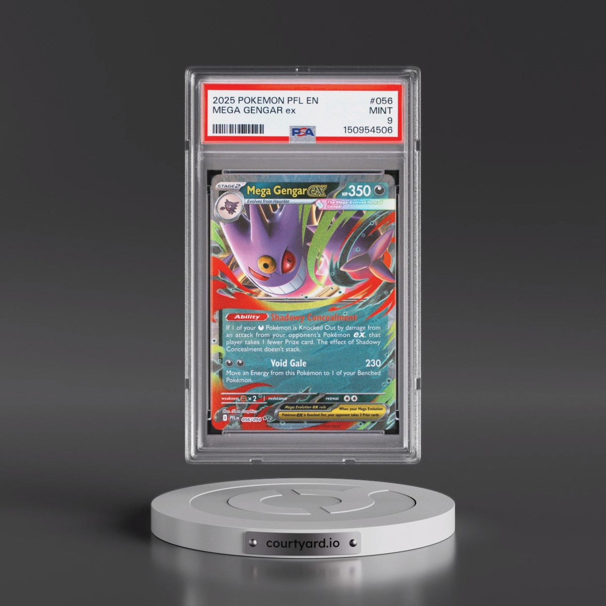 2025 Pokémon Pfl EN-Phantasmal Flames #056 Mega Gengar EX - Holo (PSA 9 MINT)