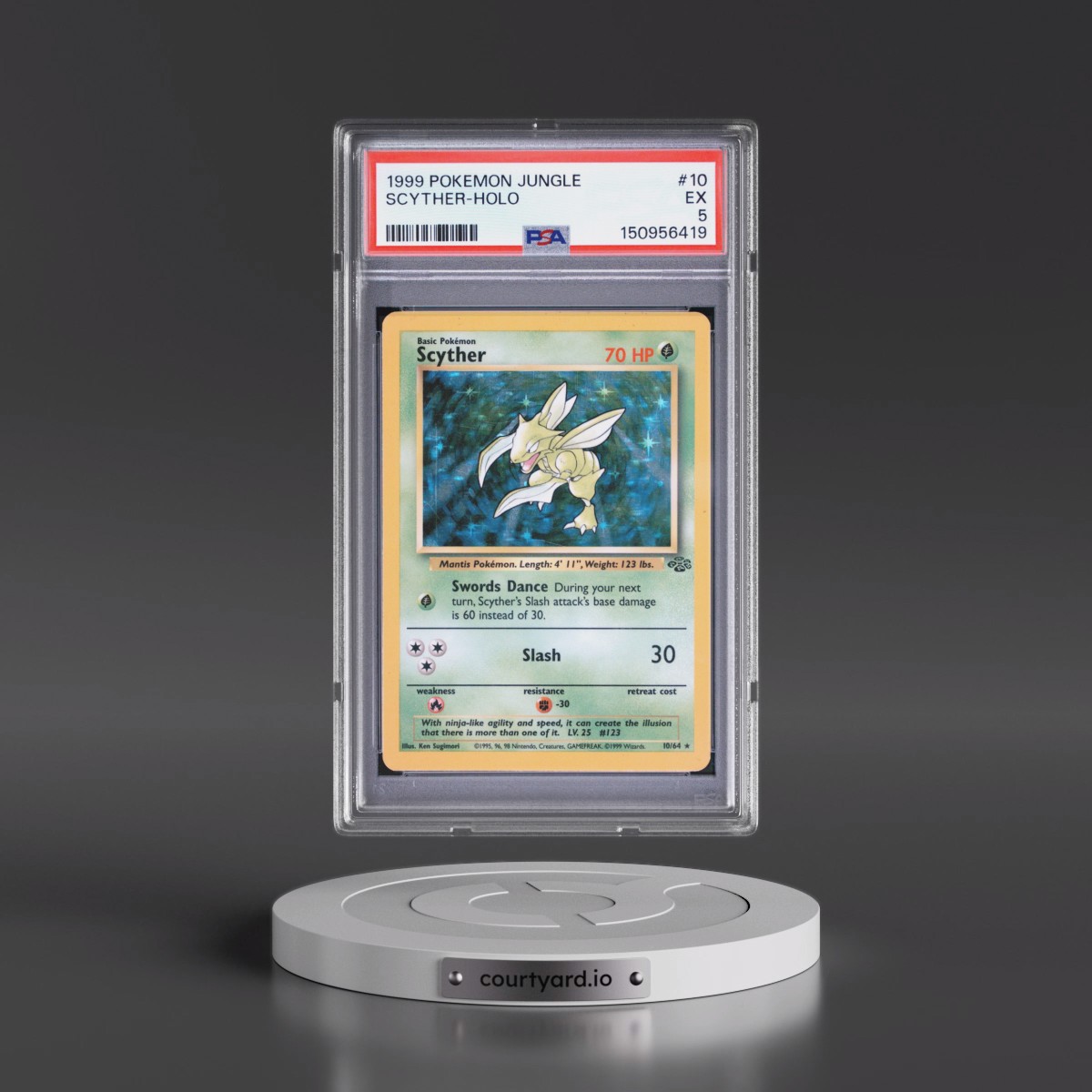 1999 Pokémon Jungle #10 Scyther - Holo (PSA 5 EX)