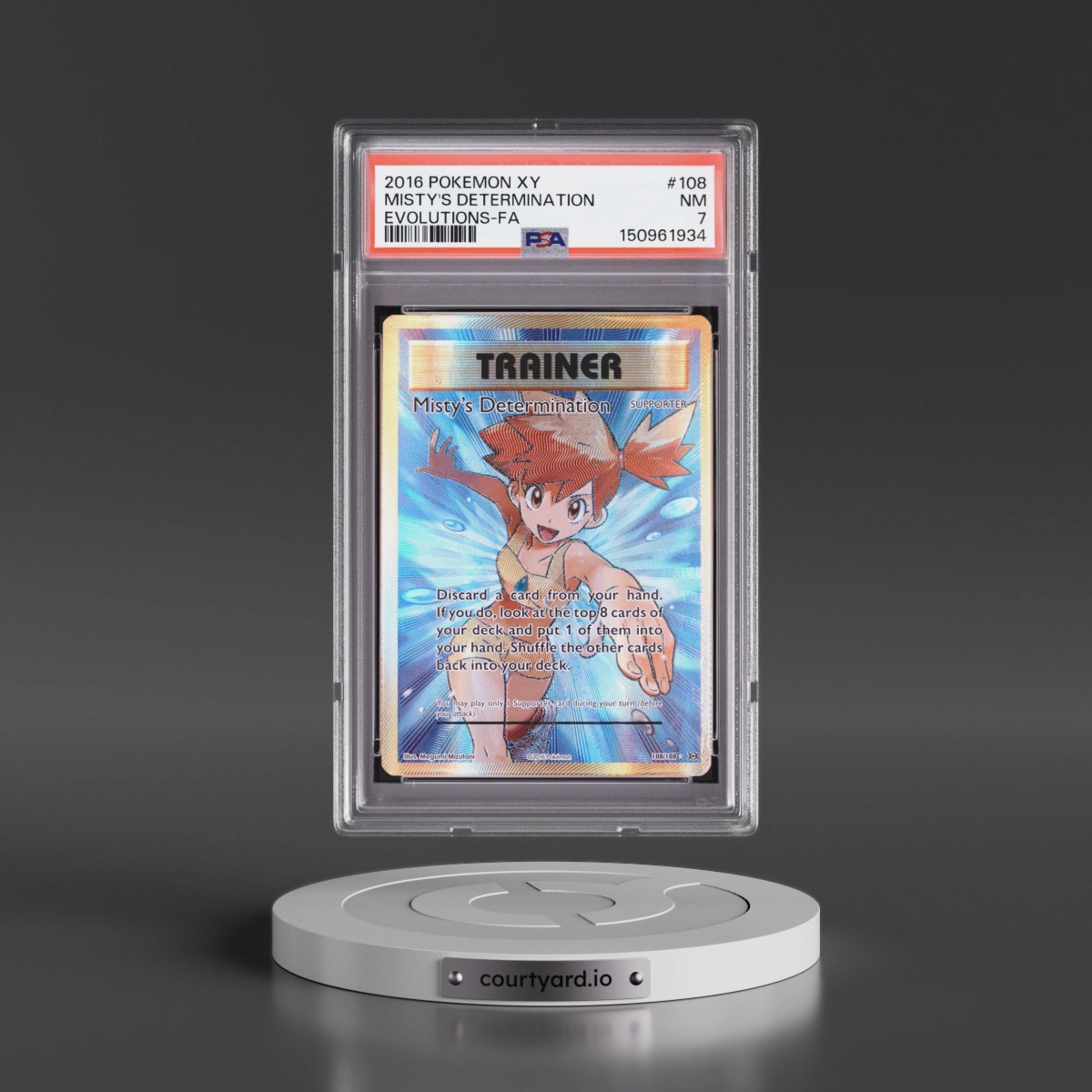 2016 Pokémon XY Evolutions #108 Misty's Determination - Full Art (PSA 7 NM)
