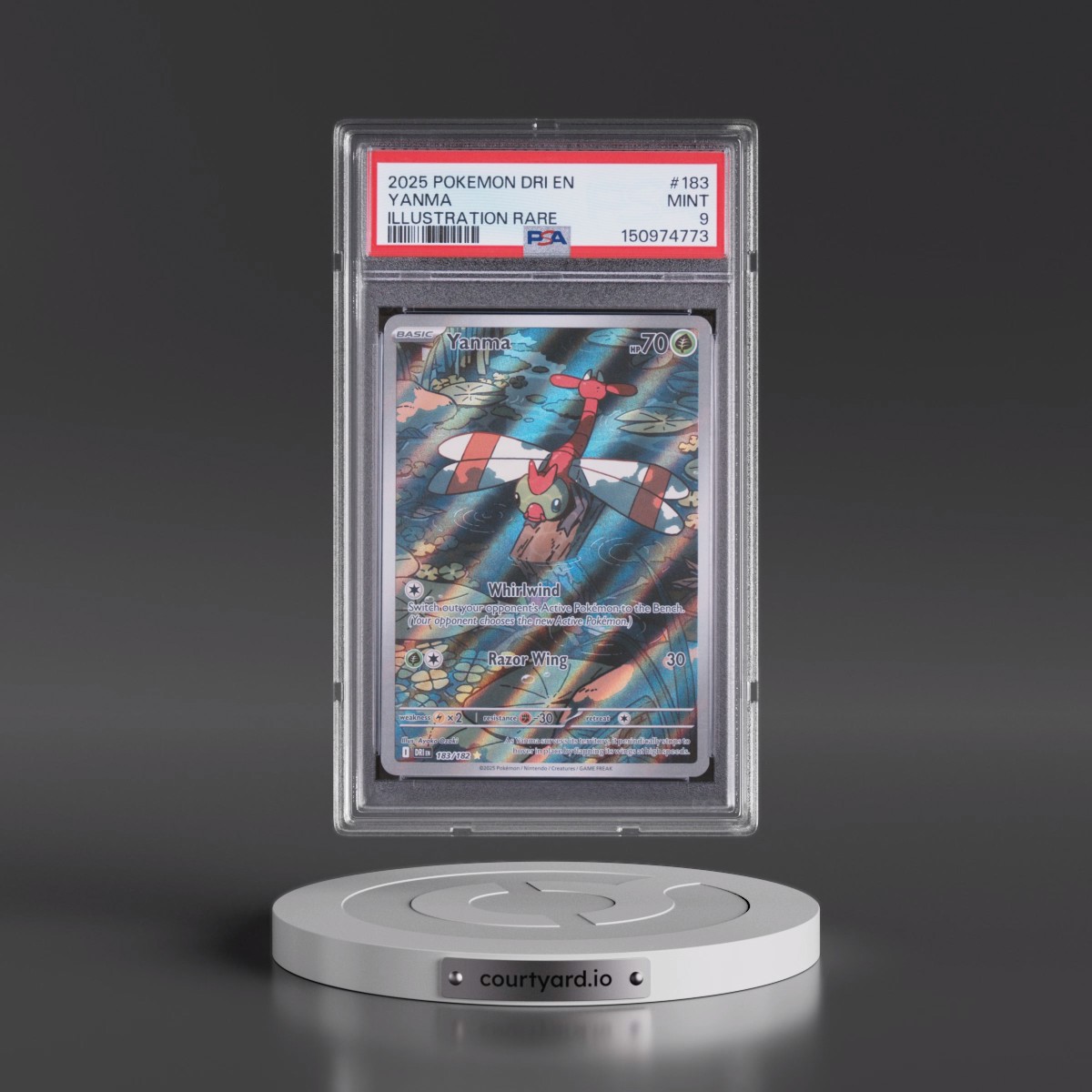 2025 Pokémon Dri EN-Destined Rivals #183 Yanma - Illustration Rare (PSA 9 MINT)