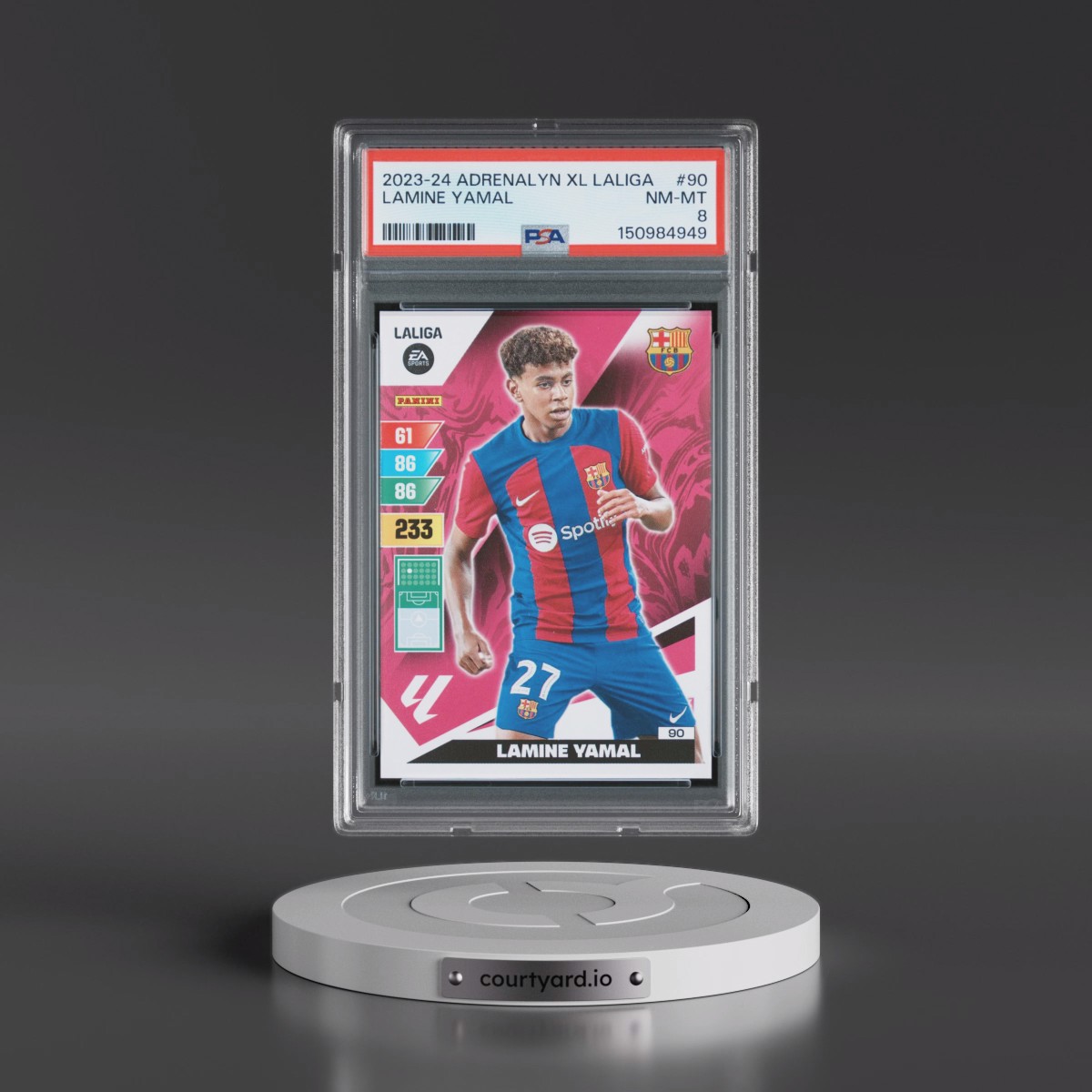 2023 Panini Adrenalyn XL Laliga #90 Lamine Yamal (PSA 8 NM-MT)