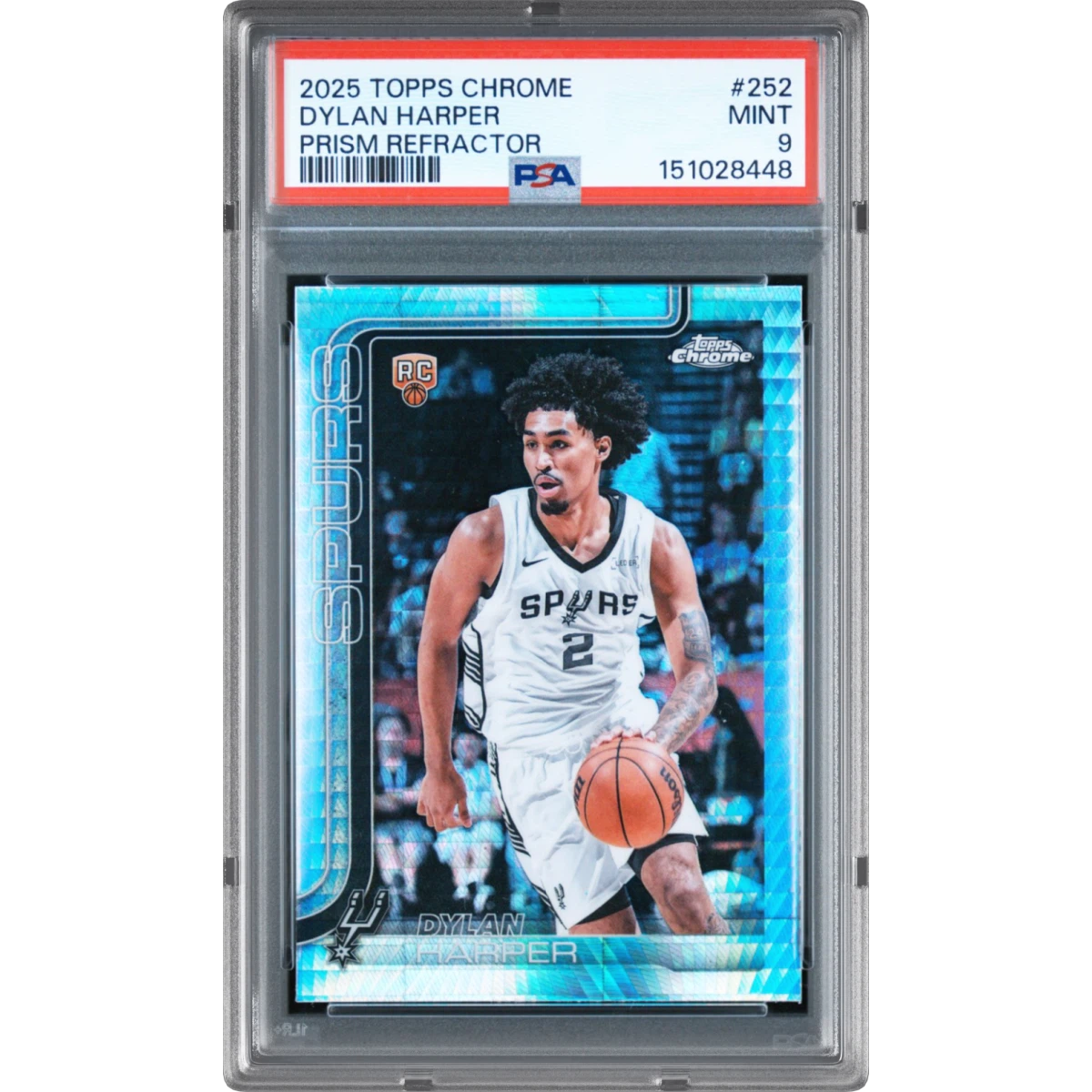 2025 Topps Chrome #252 Dylan Harper - Prism Refractor (PSA 9 MINT)