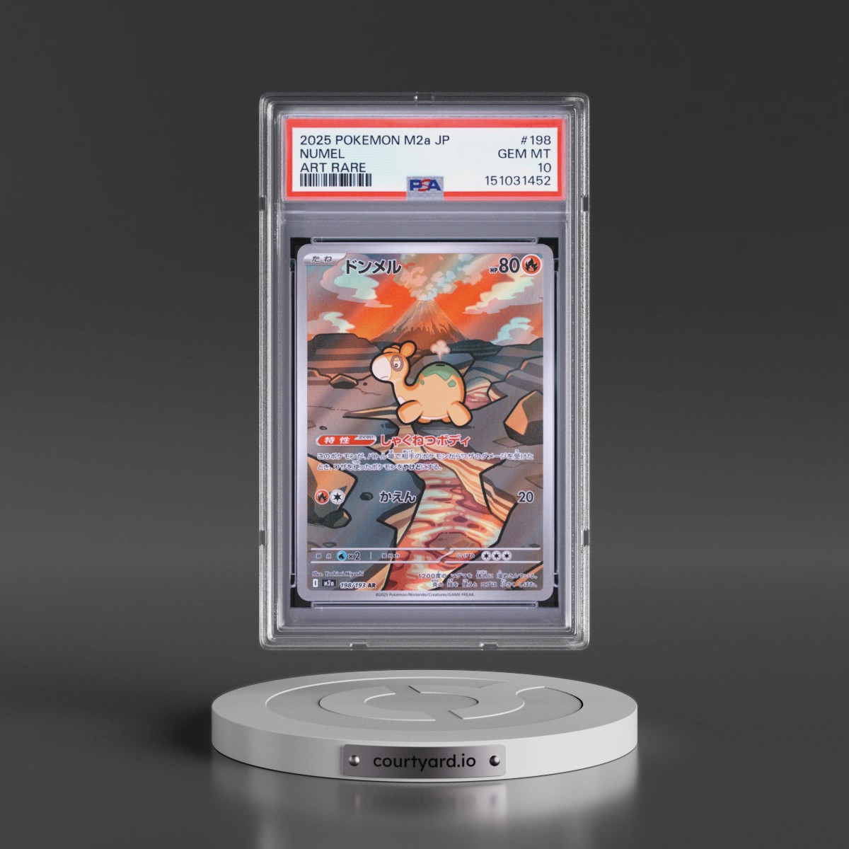 2025 Pokémon M2a-Mega Dream EX #198 Numel - Art Rare (PSA 10 GEM MINT)
