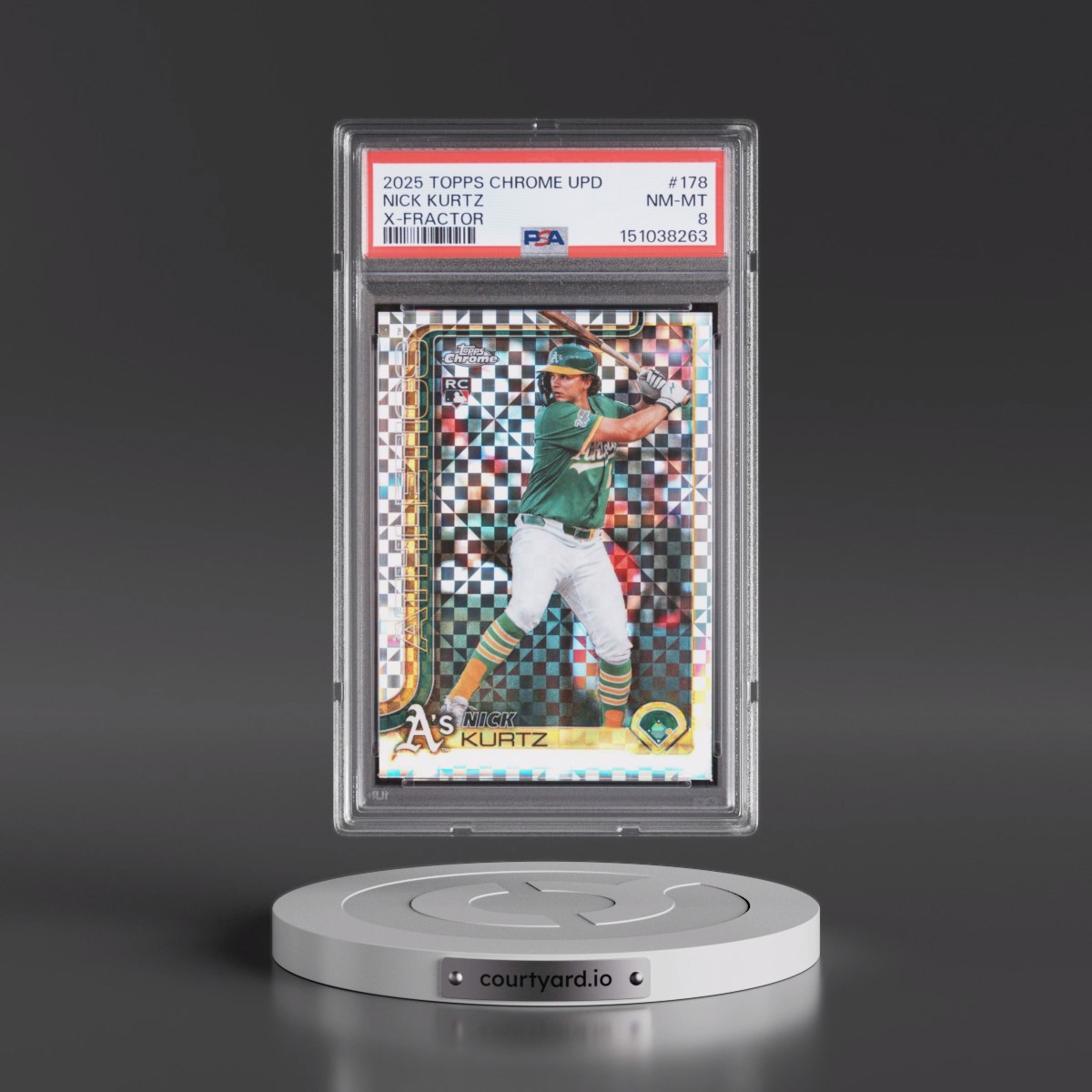 2025 Topps Chrome Update #178 Nick Kurtz - X-Fractor (PSA 8 NM-MT)