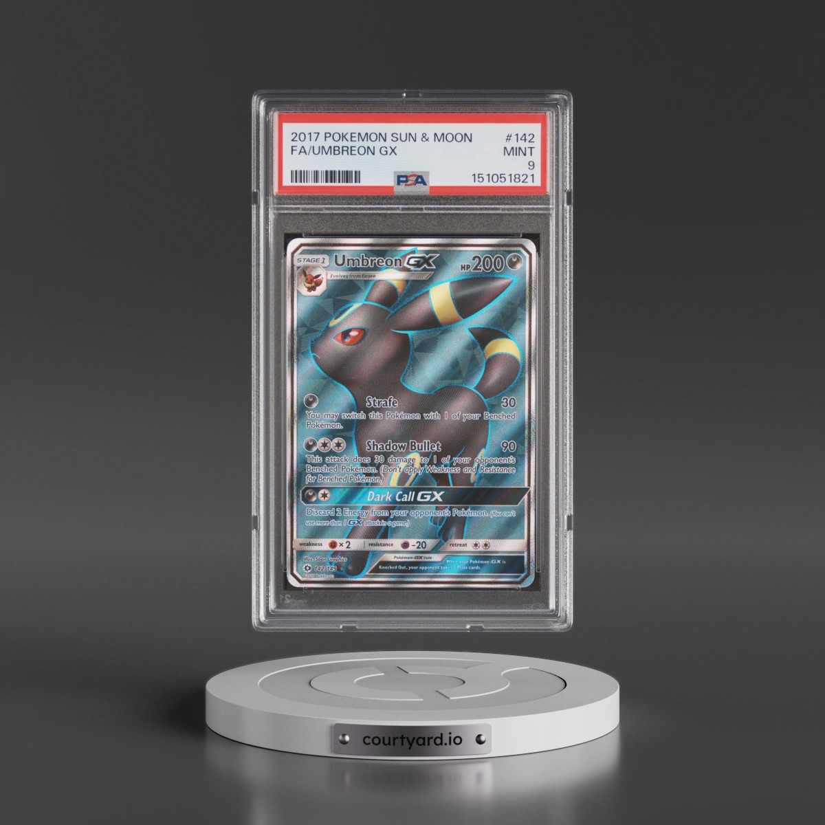 2017 Pokémon Sun & Moon #142 Umbreon GX - Holo Full Art (PSA 9 MINT)