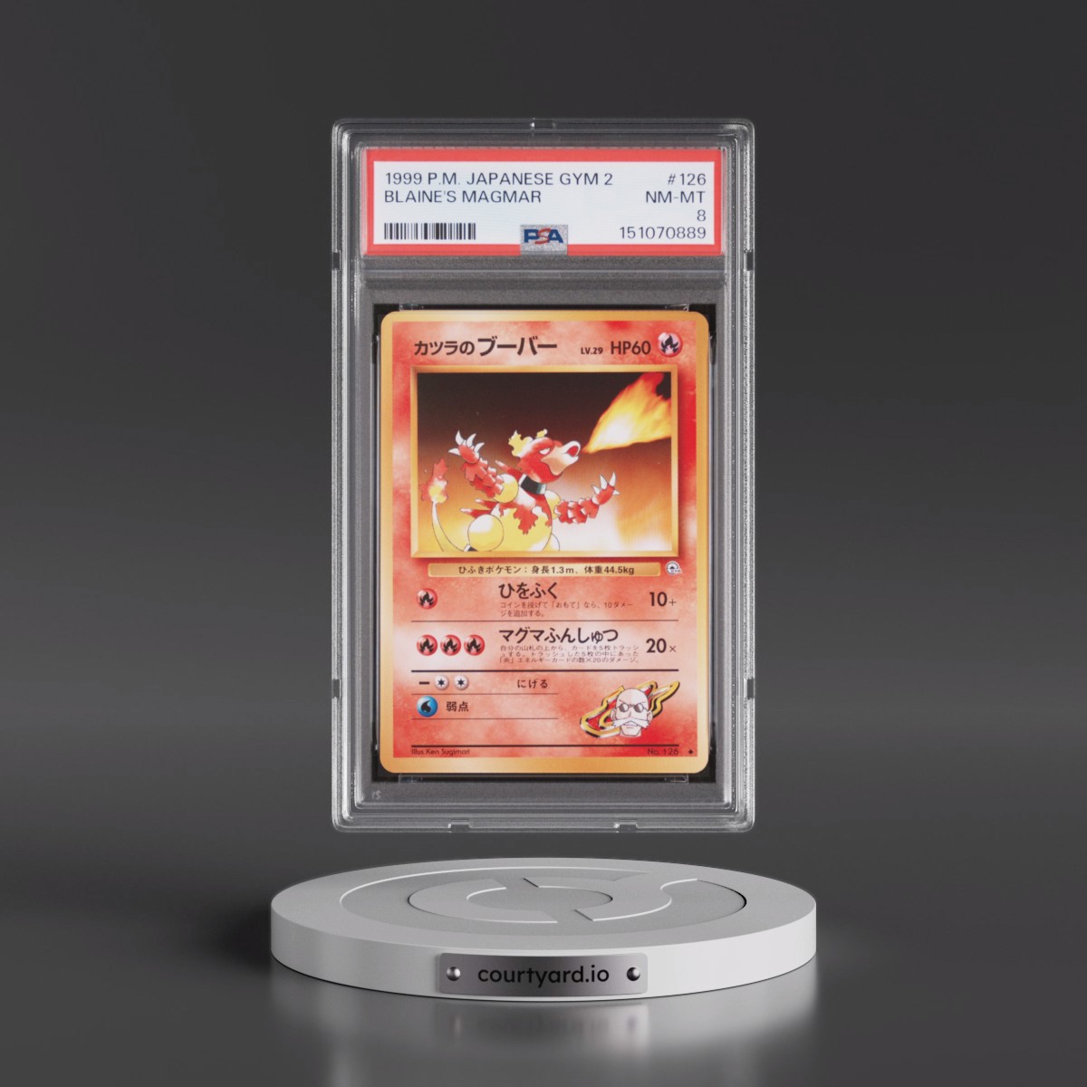 1999 Pokémon Gym 2 Blaine's Magmar #126 PSA 8