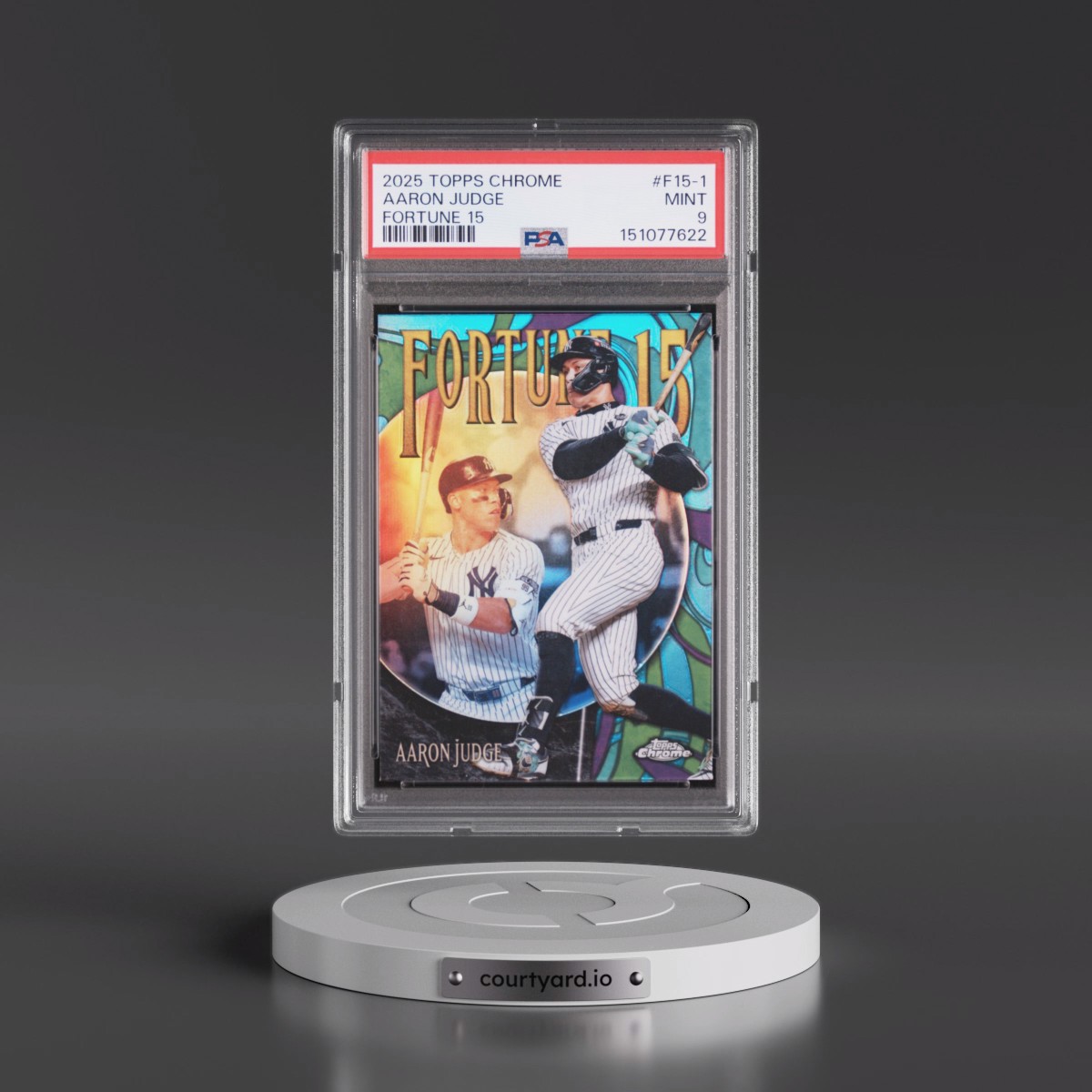 2025 Topps Chrome Fortune 15 #F15-1 Aaron Judge (PSA 9 MINT)