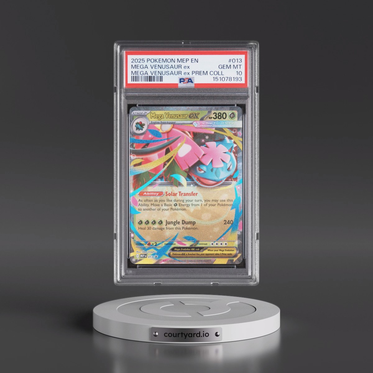 2025 Pokémon Mep EN-Me Black Star Promo #013 Mega Venusaur EX - Holo Mega Venusaur EX Premium Collection (PSA 10 GEM MINT)