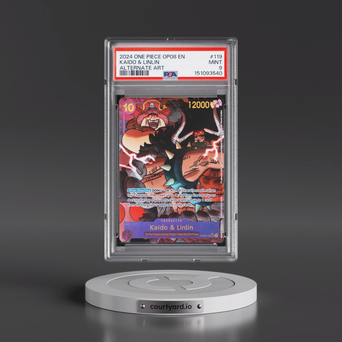 2024 One Piece OP08-Two Legends #119 Kaido & Linlin - Alternate Art (PSA 9 MINT)