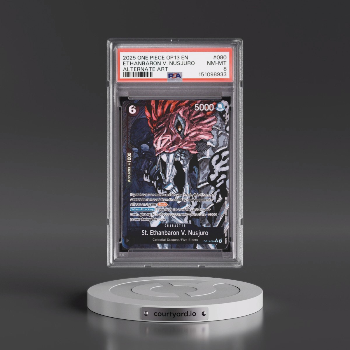 2025 One Piece OP13-Carrying on His Will #080 St. Ethanbaron V. Nusjuro - Alternate Art (PSA 8 NM-MT)