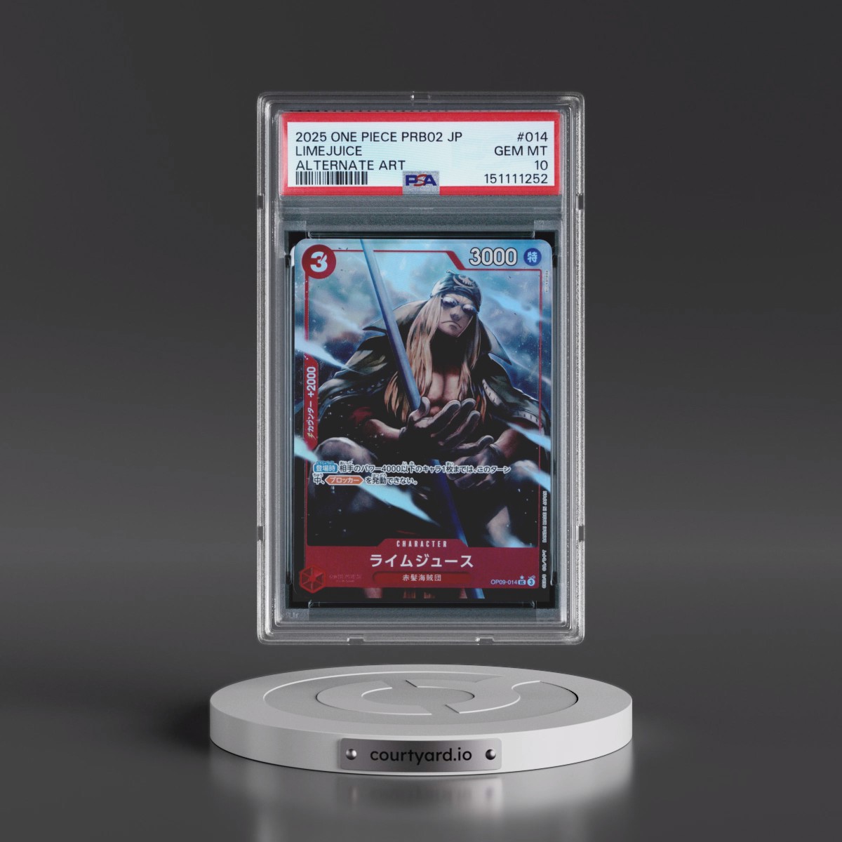 2025 One Piece Japanese PRB02-Premium Booster -One Piece Card the Best- Vol.2 #014 Limejuice - Alternate Art (PSA 10 GEM MINT)