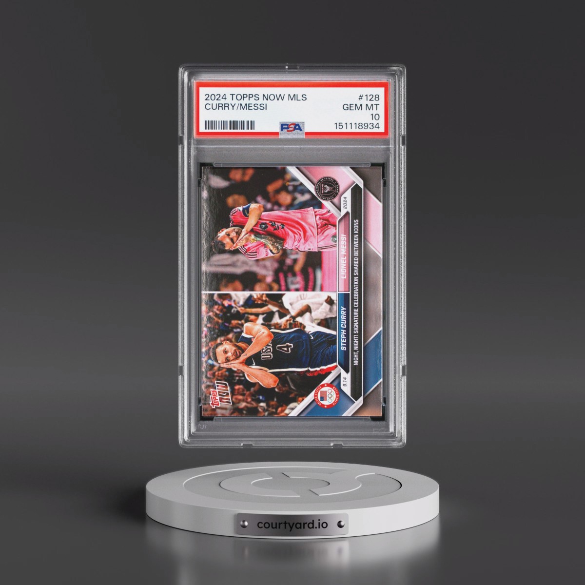 2024 Topps Now MLS #128 Lionel Messi/Steph Curry (PSA 10 GEM MINT)