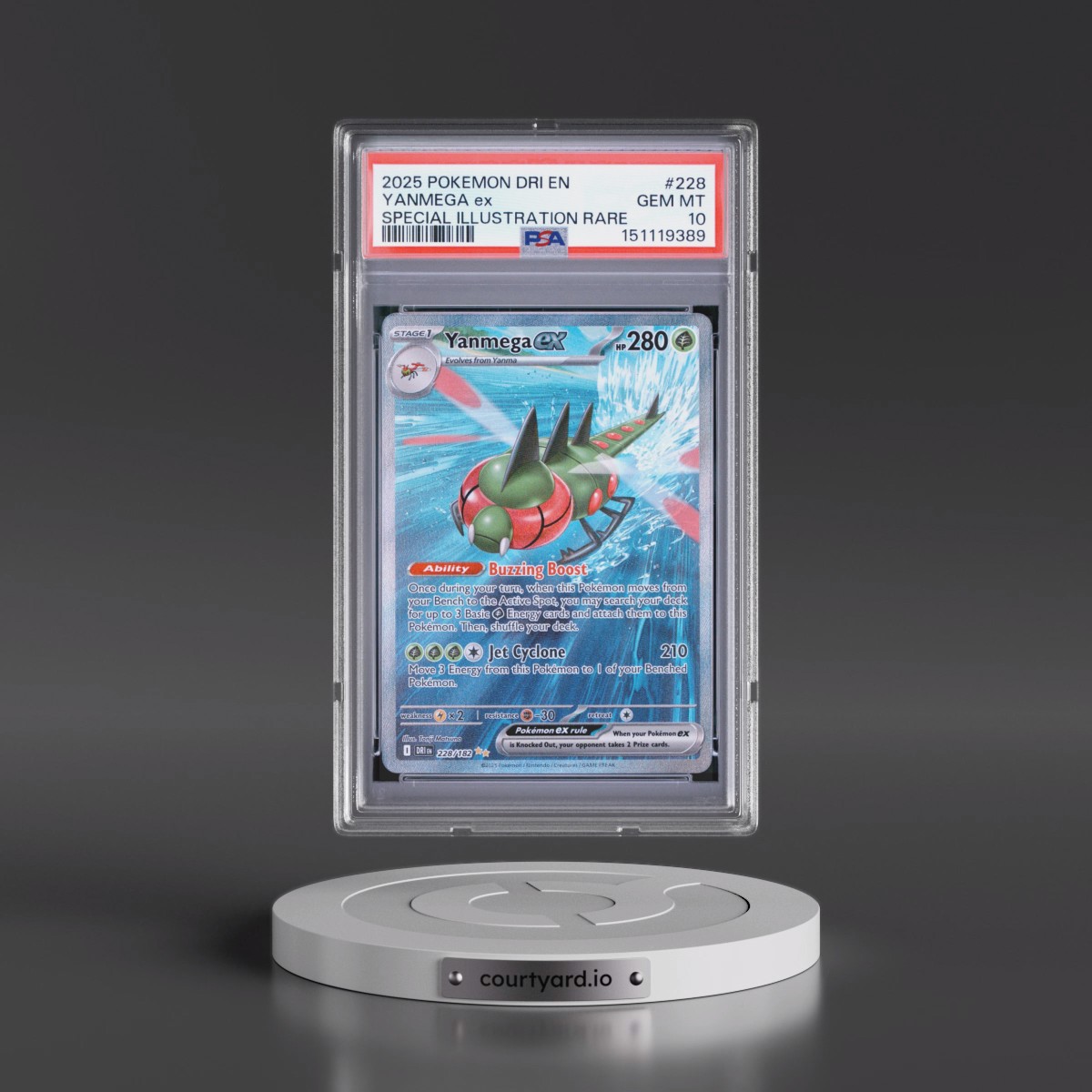 2025 Pokémon Dri EN-Destined Rivals #228 Yanmega EX - Holo Special Illustration Rare (PSA 10 GEM MINT)