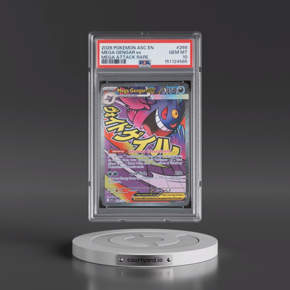 2026 Pokémon Asc EN-Ascended Heroes #269 Mega Gengar EX - Holo Mega Attack Rare (PSA 10 GEM MINT)