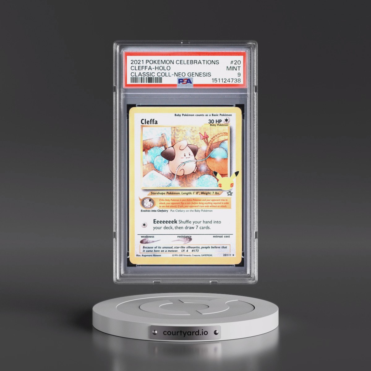 2021 Pokémon Celebrations Classic Collection #20 Cleffa - Holo (PSA 9 MINT)