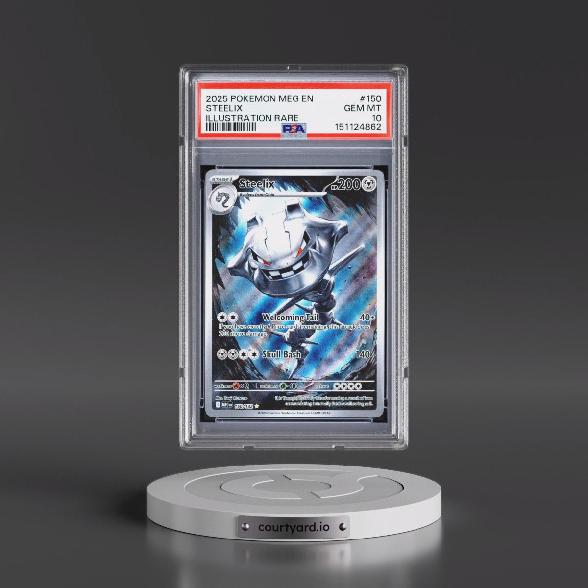 2025 Pokémon Meg EN-Mega Evolution #150 Steelix - Illustration Rare (PSA 10 GEM MINT)