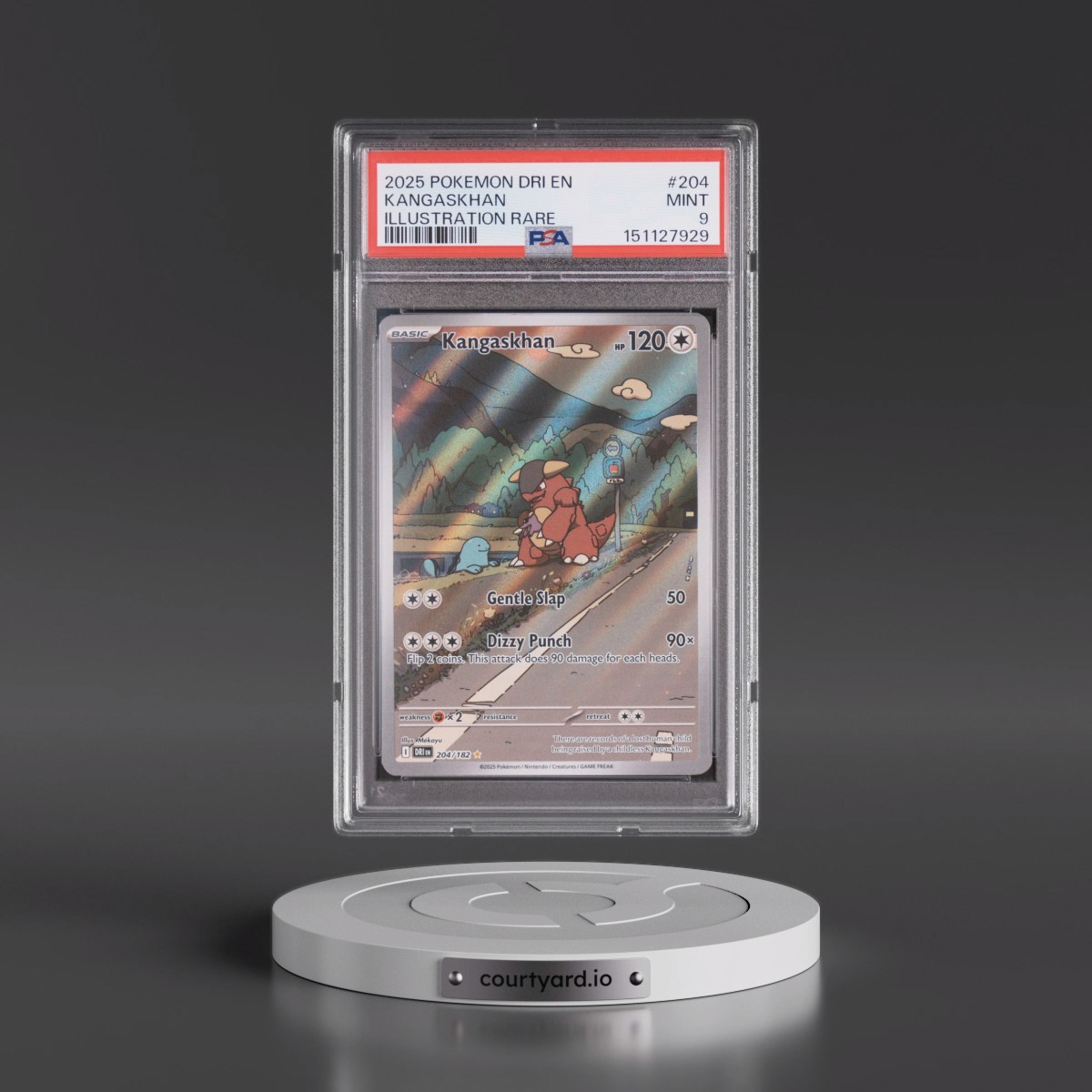 2025 Pokémon Dri EN-Destined Rivals #204 Kangaskhan - Illustration Rare (PSA 9 MINT)