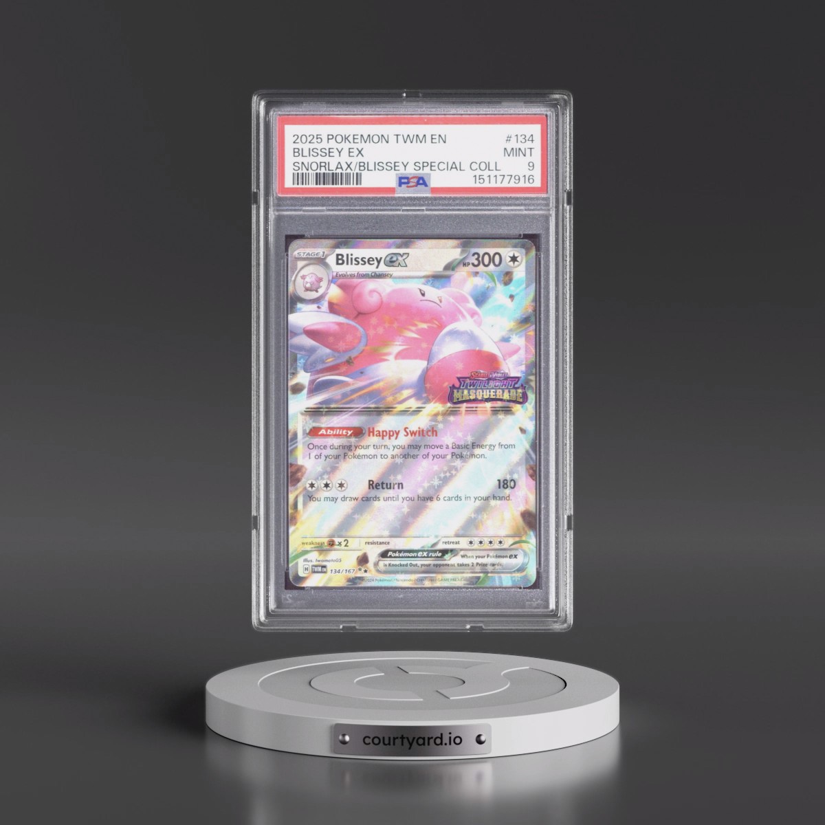 2025 Pokémon Twm EN-Twilight Masquerade #134 Blissey EX - Holo Snorlax EX & Blissey EX Special Collection (PSA 9 MINT)