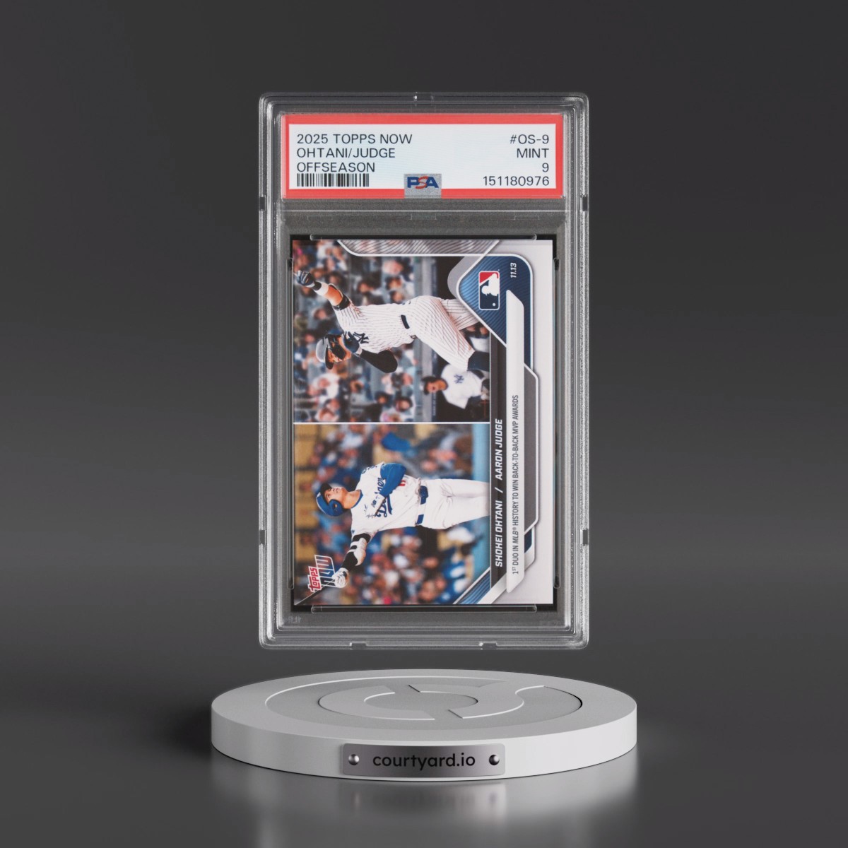 2025 Topps Now Offseason #OS-9 Aaron Judge/Shohei Ohtani (PSA 9 MINT)