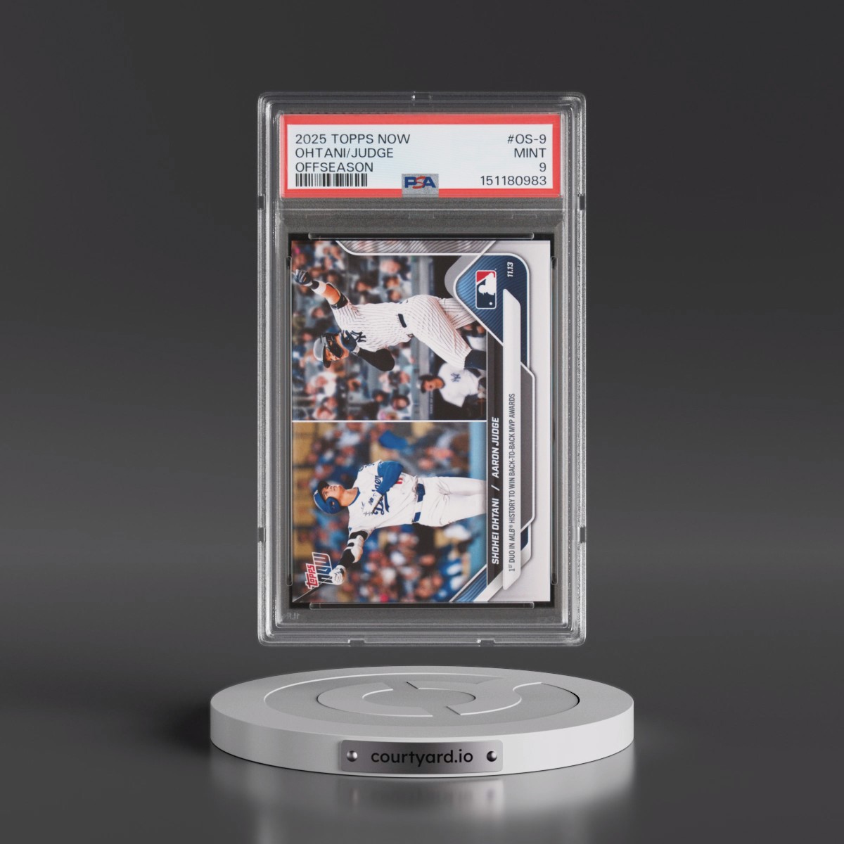 2025 Topps Now Offseason #OS-9 Aaron Judge/Shohei Ohtani (PSA 9 MINT)