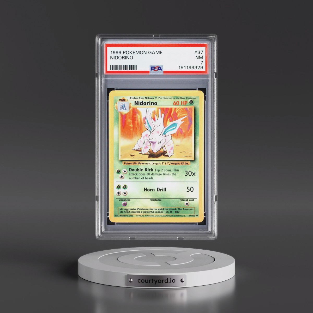 1999 Pokémon Game #37 Nidorino (PSA 7 NM)