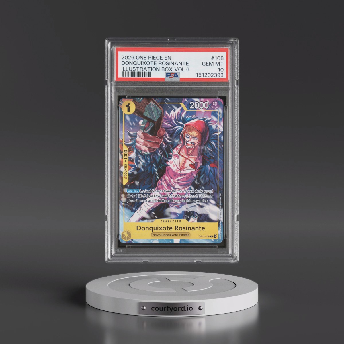 2026 One Piece Promos #108 Donquixote Rosinante - Illustration Box Vol.6 (PSA 10 GEM MINT)