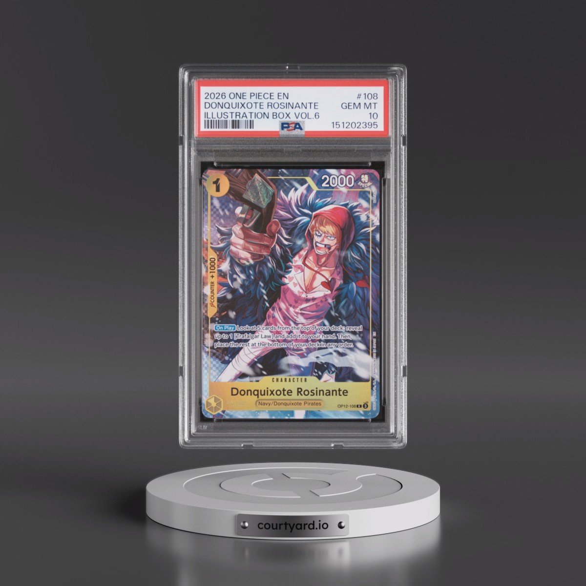 2026 One Piece Promos #108 Donquixote Rosinante - Illustration Box Vol.6 (PSA 10 GEM MINT)