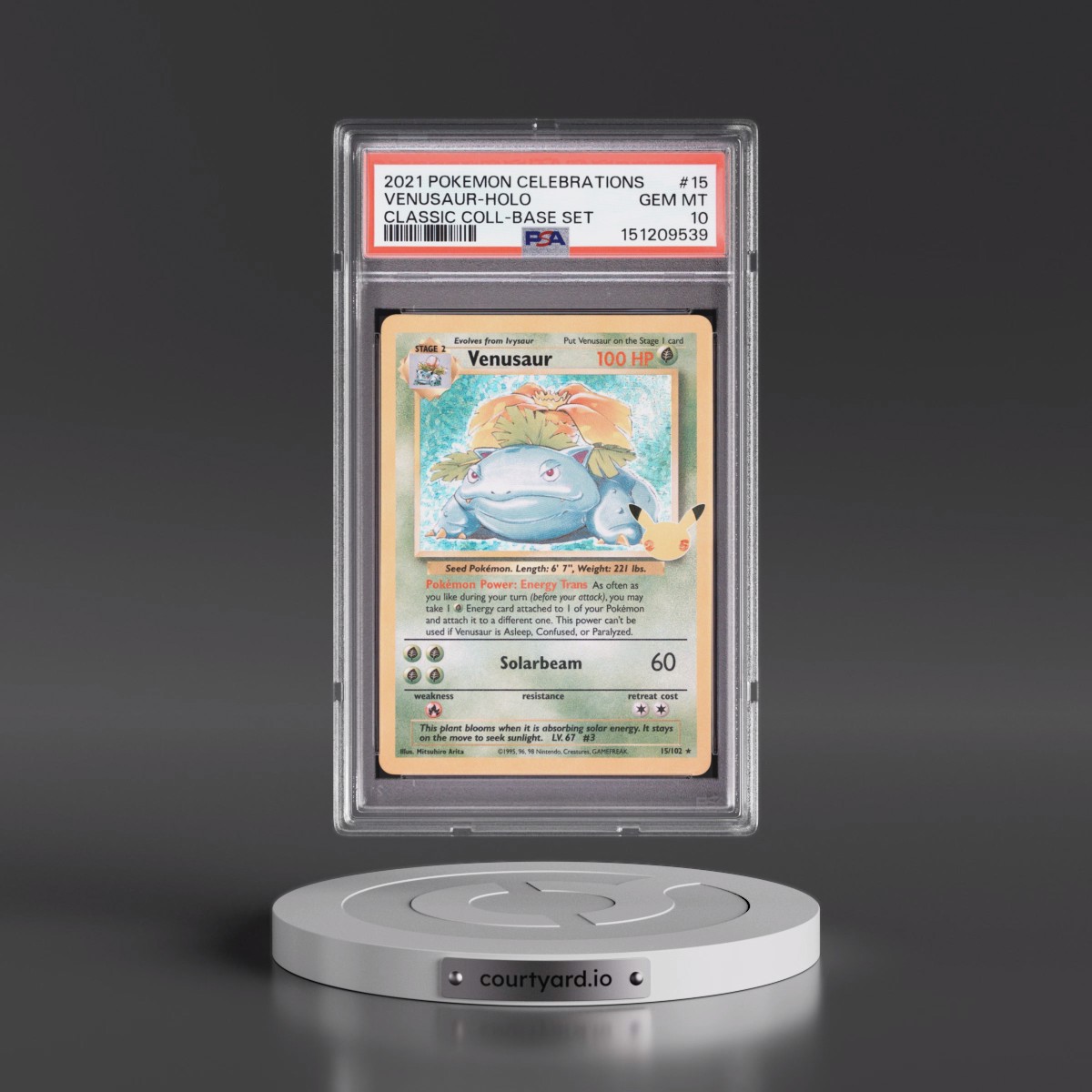 2021 Pokémon Celebrations Classic Collection #15 Venusaur - Holo (PSA 10 GEM MINT)