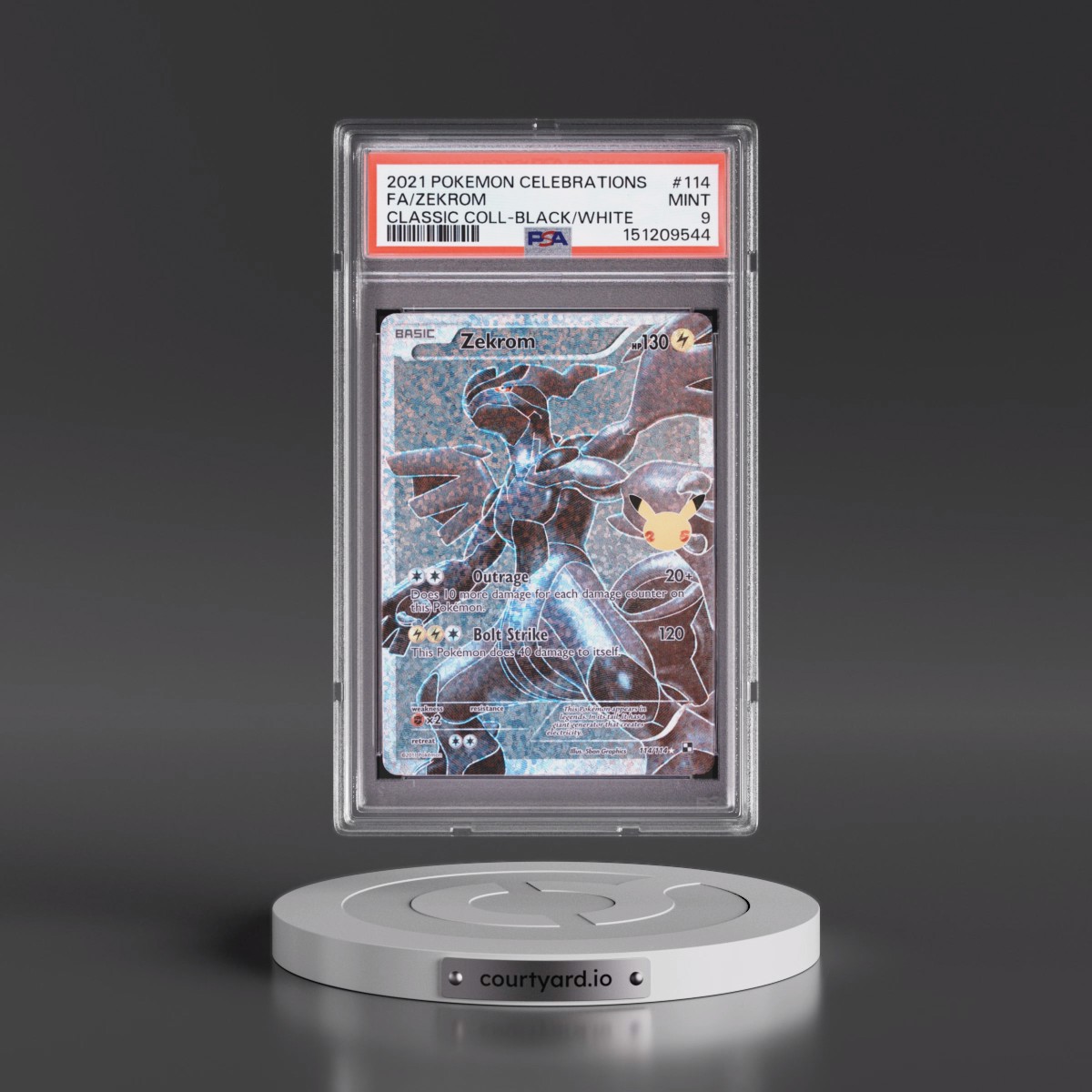 2021 Pokémon Celebrations Classic Collection #114 Zekrom - Full Art (PSA 9 MINT)