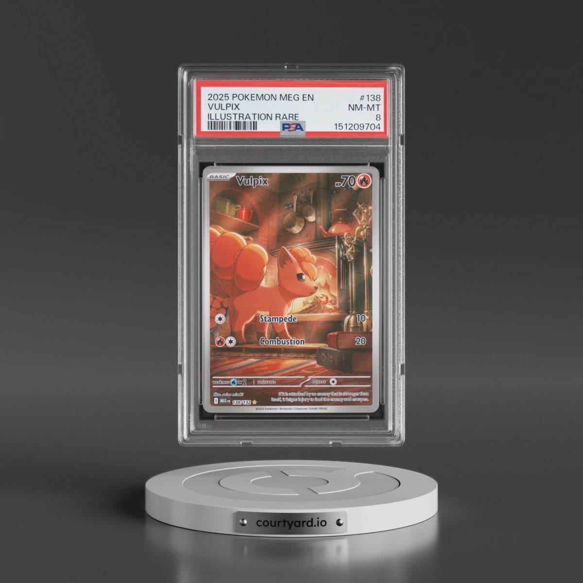 2025 Pokémon Meg EN-Mega Evolution #138 Vulpix - Illustration Rare (PSA 8 NM-MT)