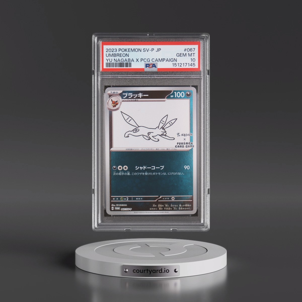 2023 Pokémon SV-P Promo #067 Umbreon - YU Nagaba X Pokemon Card Game Campaign (PSA 10 GEM MINT)