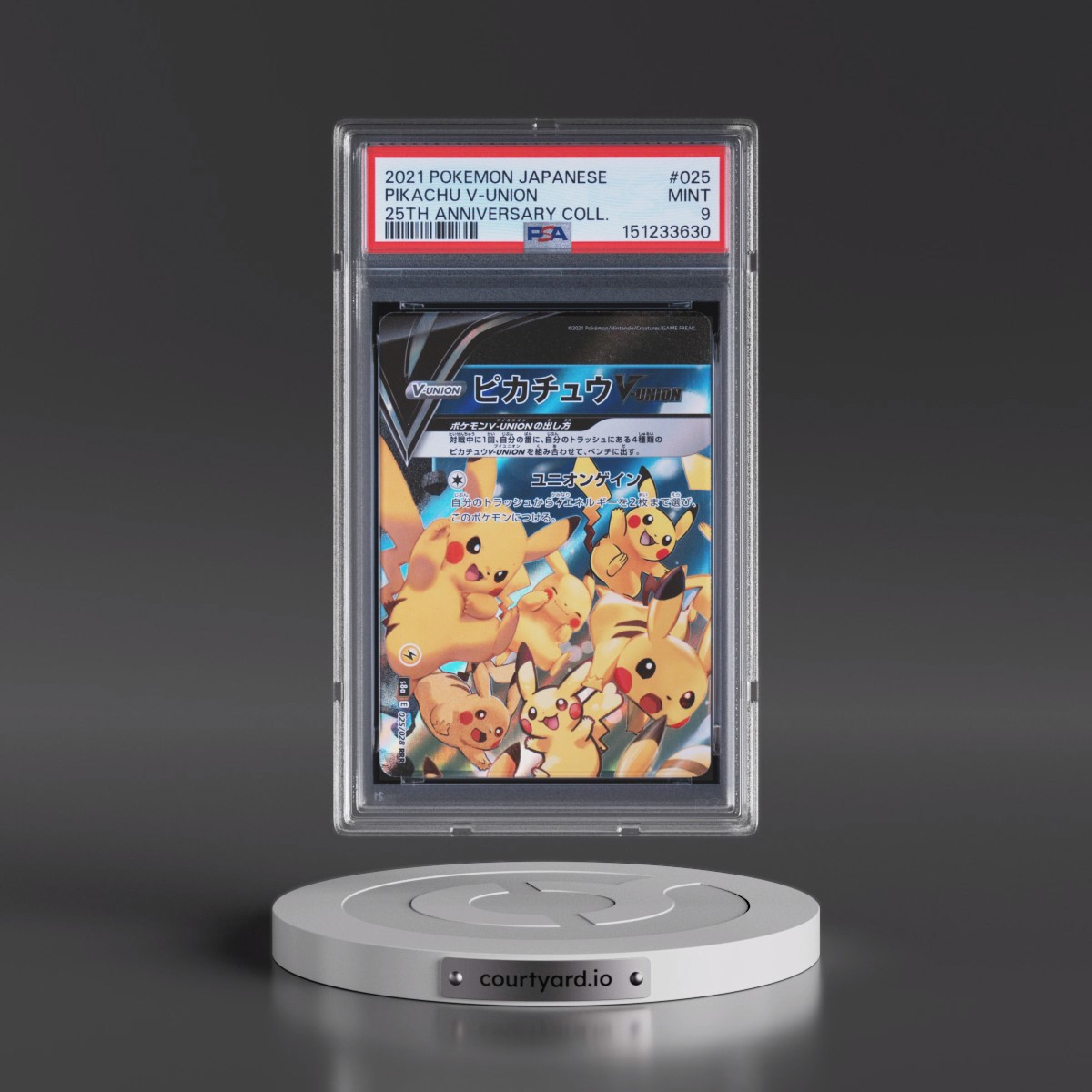 2021 Pokémon 25th Anniversary Collection #025 Pikachu V-Union (PSA 9 MINT)