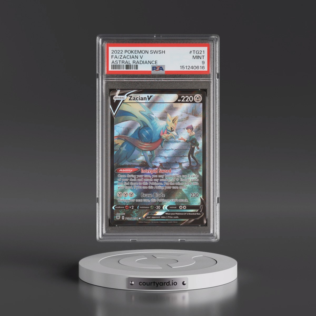 2022 Pokémon Sword & Shield Astral Radiance #TG21 Zacian V - Holo Full Art (PSA 9 MINT)