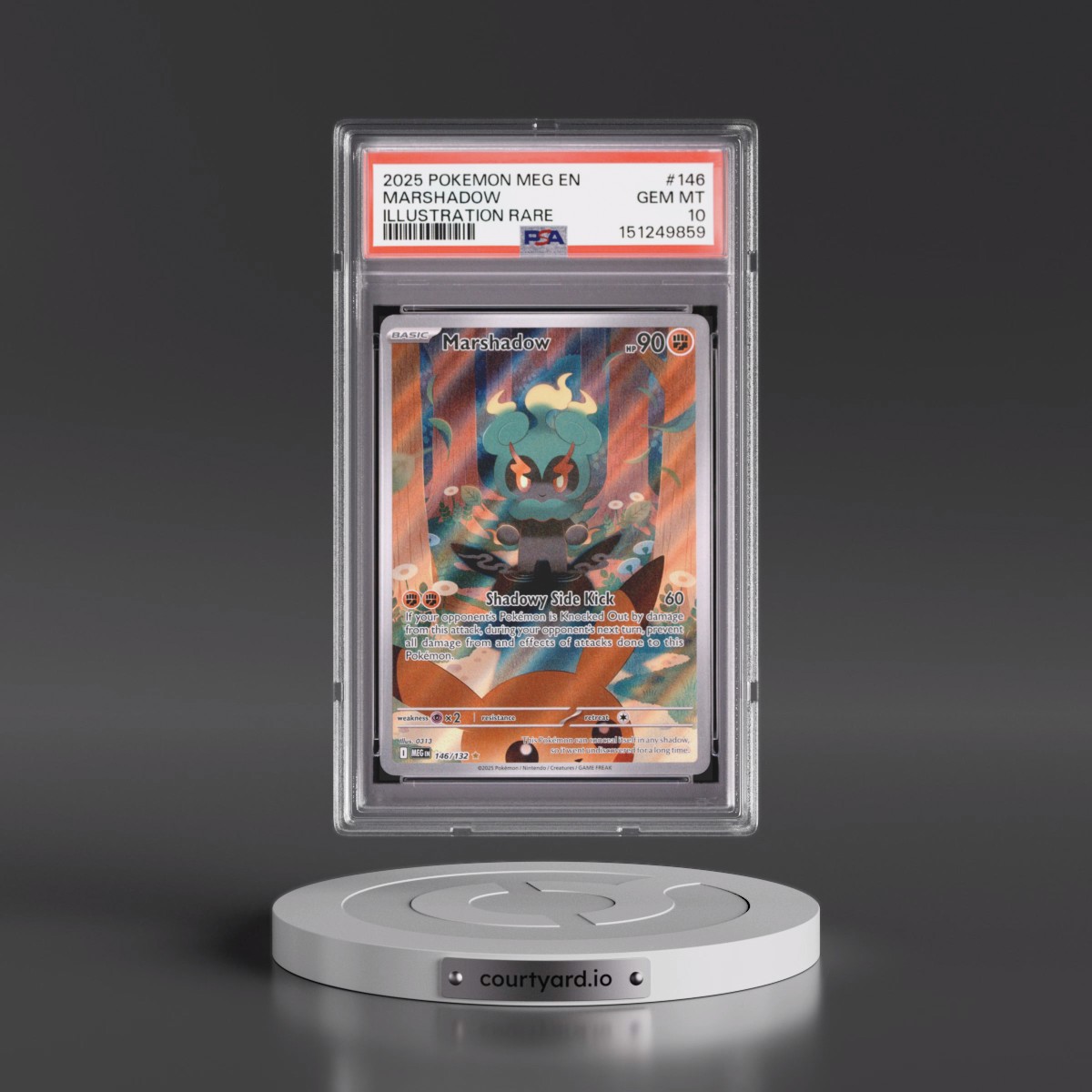 2025 Pokémon Meg EN-Mega Evolution #146 Marshadow - Illustration Rare (PSA 10 GEM MINT)