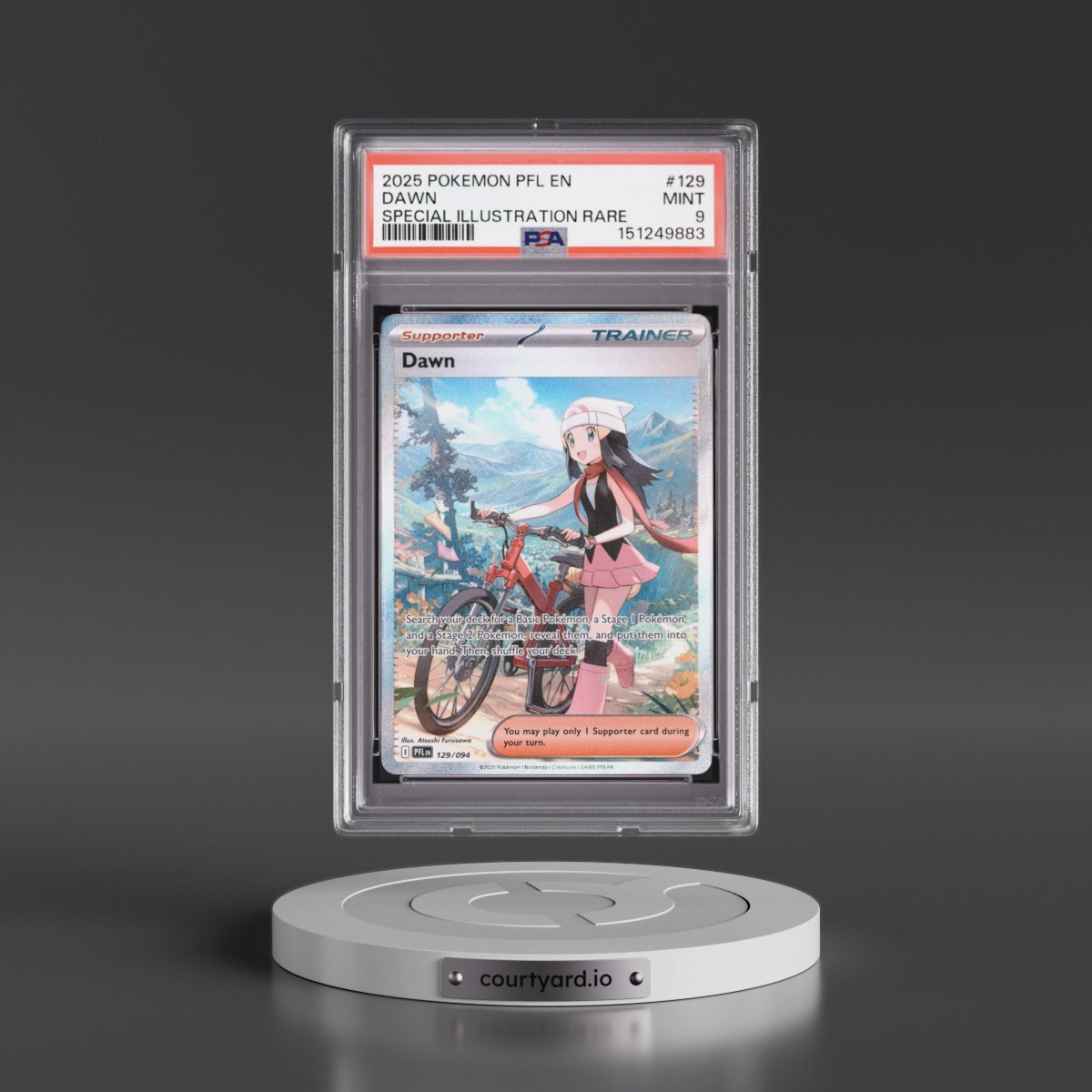 2025 Pokémon Pfl EN-Phantasmal Flames #129 Dawn - Special Illustration Rare (PSA 9 MINT)
